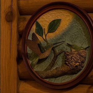 Second Nature Design Wildlife Collectibles Signed Hummingbird 3D Wall Plate 8.5”